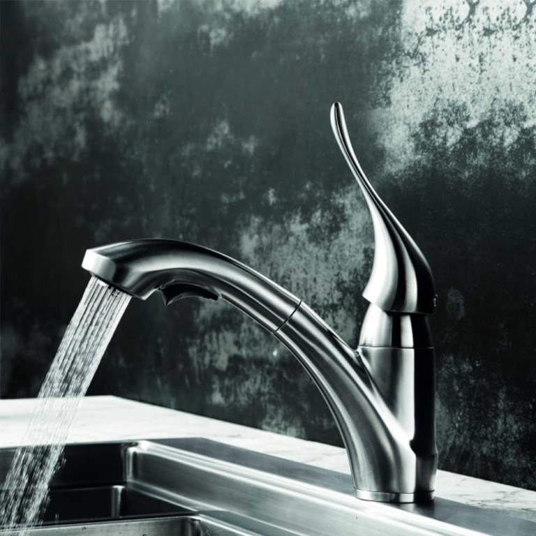 Einhebel Spültischarmatur Edelstahl Luxus mit herausziehbarer