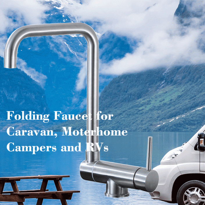 Abklappbare Armatur aus Edelstahl,Wasserhahn Wohnwagen und Wohnmobil