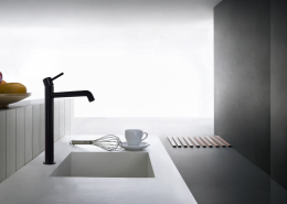 minimalistische Deckmontage waschtischarmatur Edelstahl